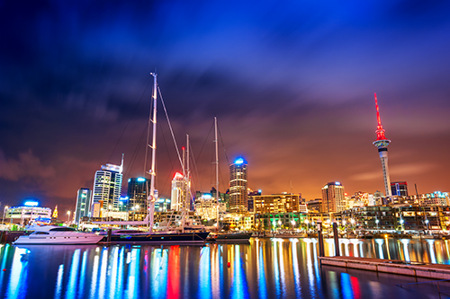 Cityscape of Auckland at night, New Zealand. Credit 
LaraBelova